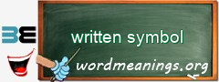 WordMeaning blackboard for written symbol
